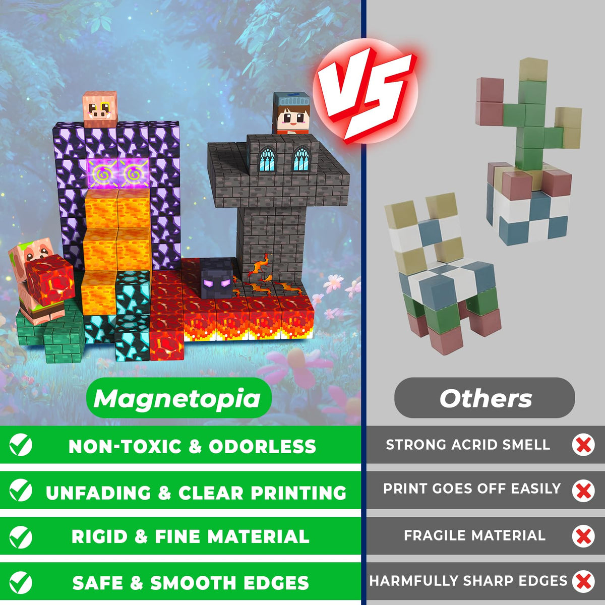 Magnetopia blocks with strong magnets work with other magnetic sets