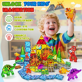 Magneverse Dino Tiles magnetic connection detail highlights durable, easy-click construction.