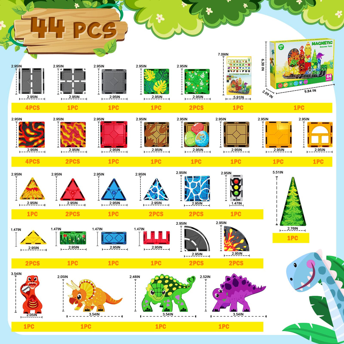 Magneverse Dino Tiles safety-focused design with rounded edges for little hands.