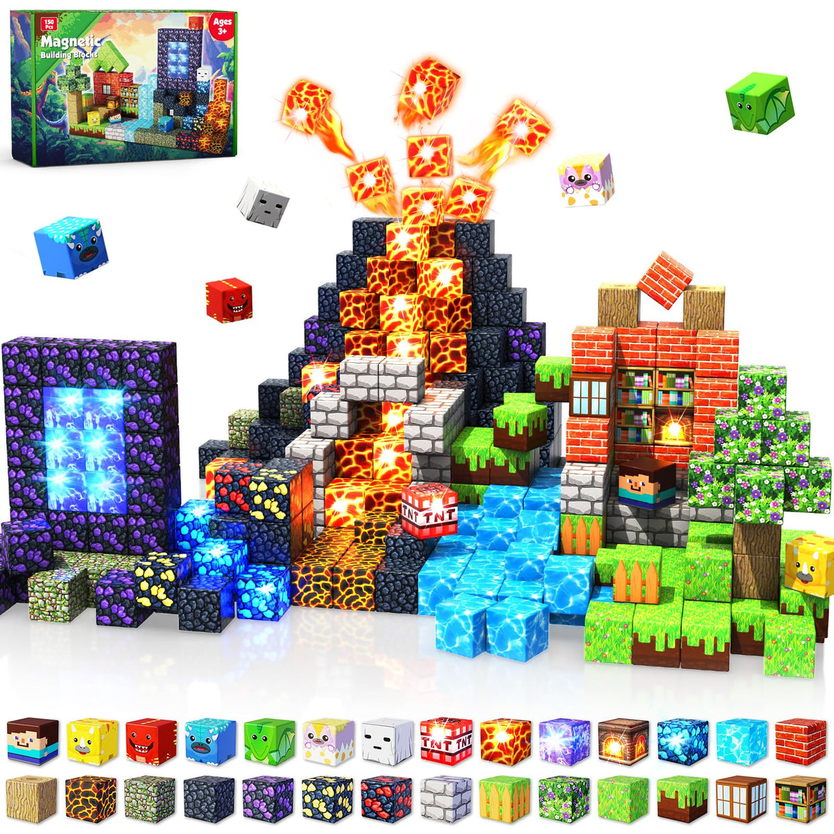 Magneverse 150 magnet cubes for creative, open-ended building