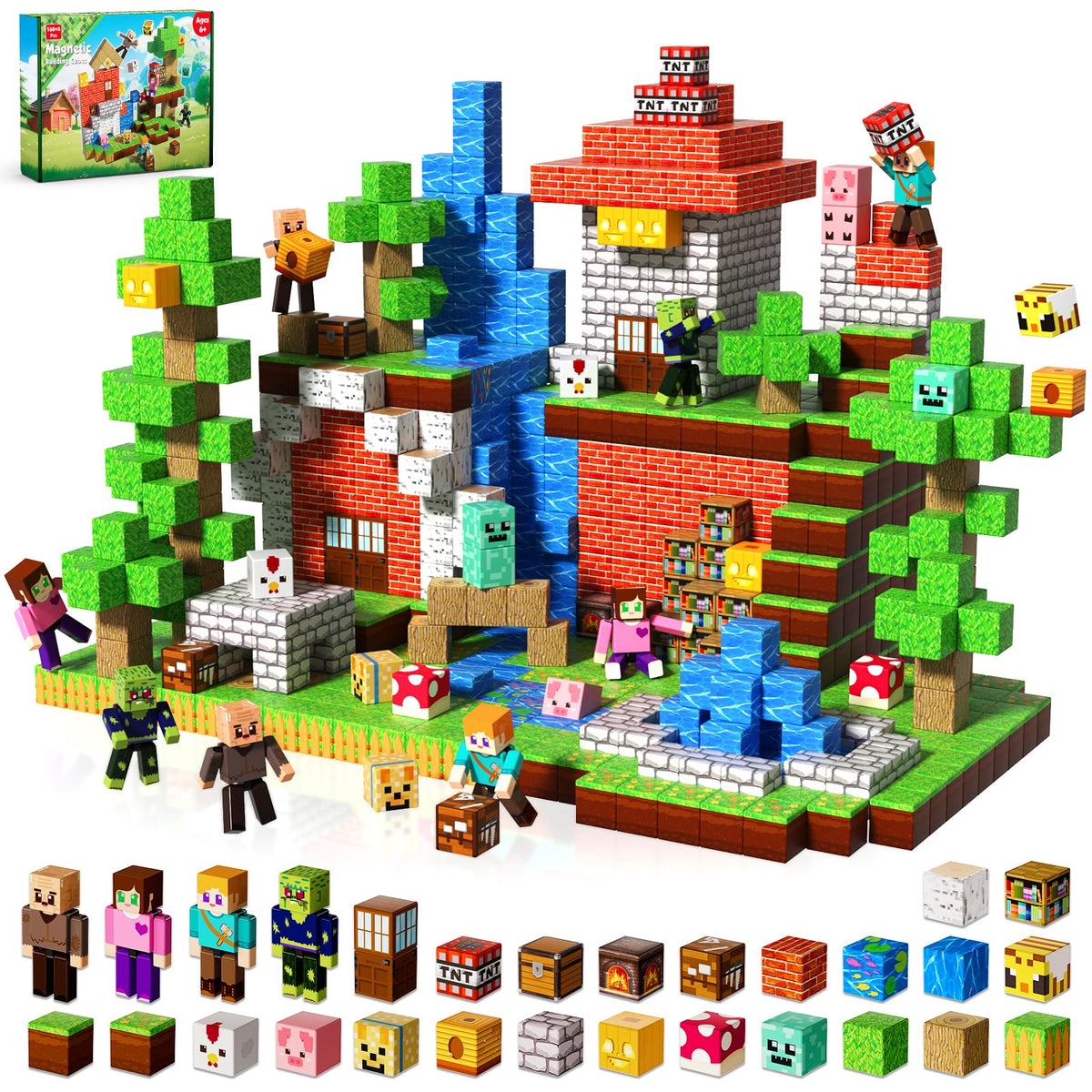 Magneverse 160 Pcs Magnetic Blocks set for imaginative building and STEM play