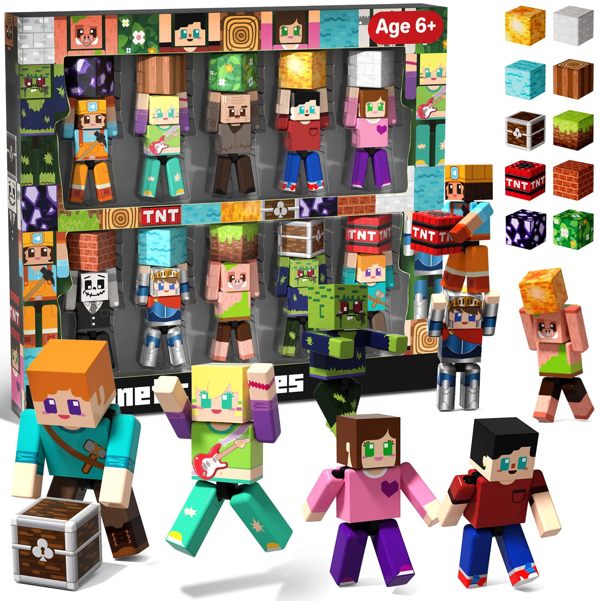 Magneverse 20 Pcs magnetic action figures with poseable joints for imaginative play.