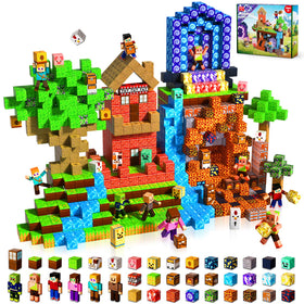 Magneverse 210-pc magnetic blocks in box for portable STEM play.