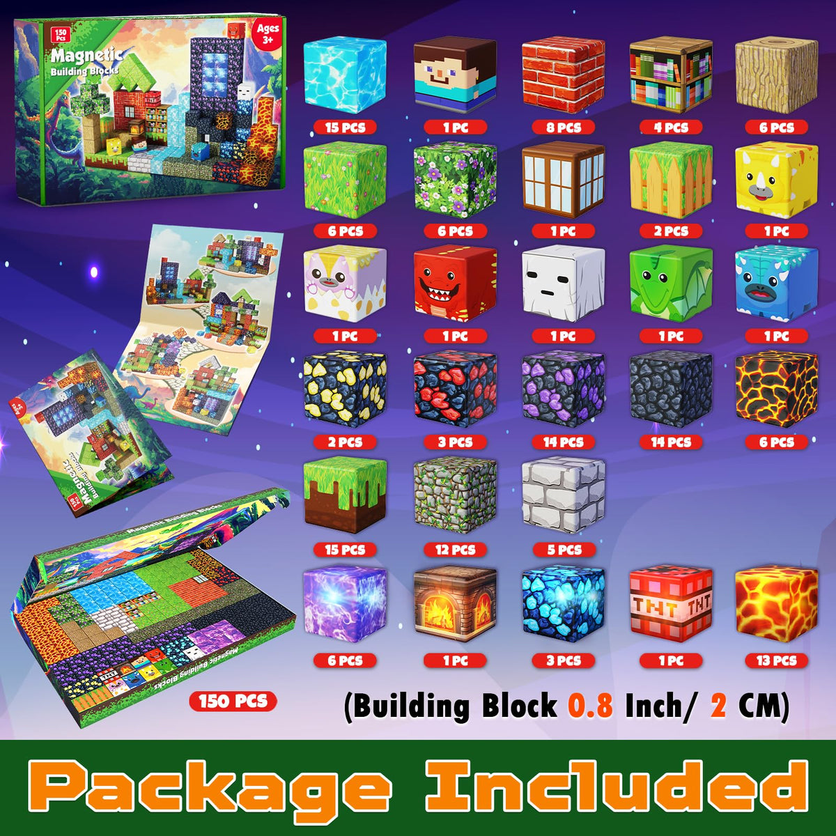 Magneverse 24 light blocks add glow for engaging builds