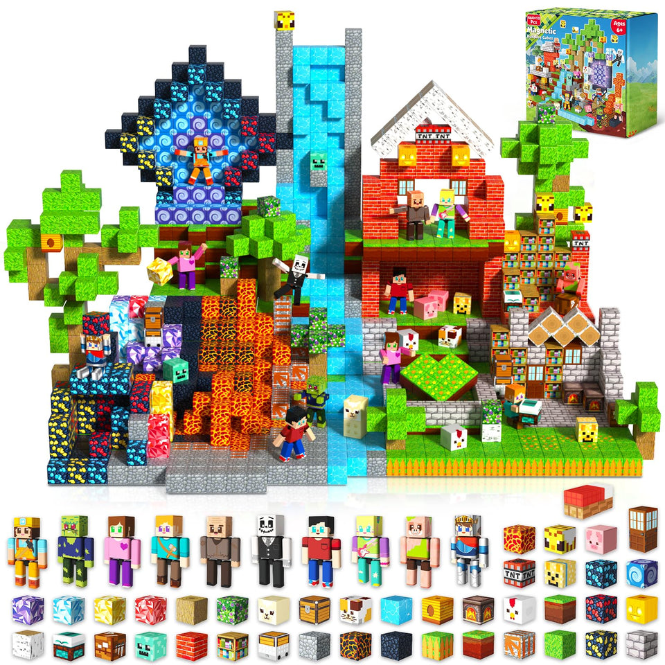 Magneverse 464 pcs magnetic blocks stored neatly in a colorful box for mess-free play.