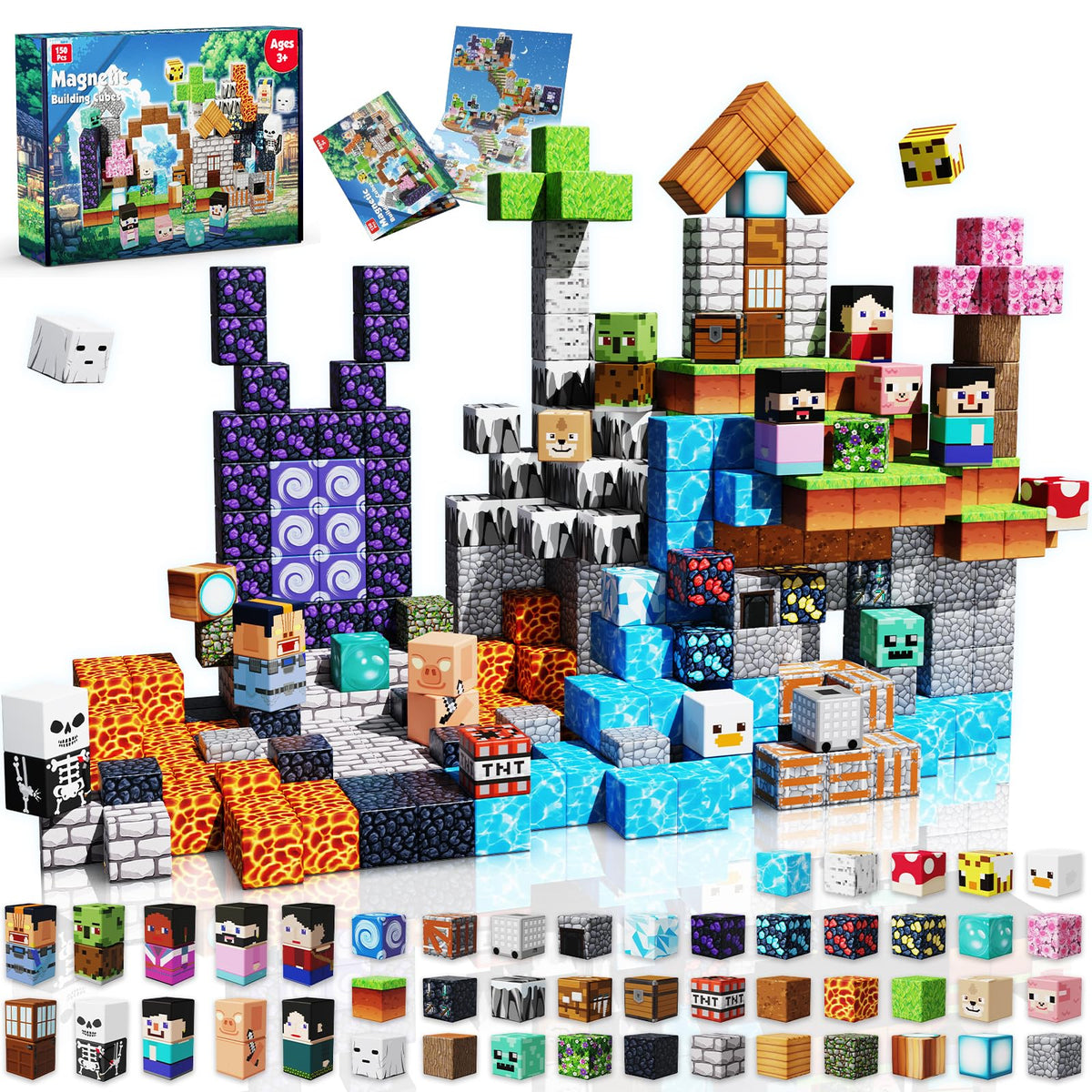 Magneverse Adventure World 150 cubes for open-ended building play and creativity.
