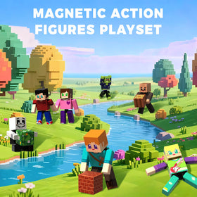Magneverse compatible magnetic building blocks enable seamless storytelling with castles and vehicles.