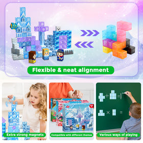 Magneverse compatible system connects with other tile sets for expanded play scenarios.