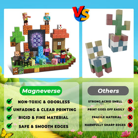 Magneverse blocks spark imagination for houses, trees, and towers.