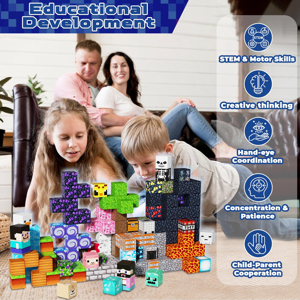 Family-friendly Magneverse play fostering collaborative building and fun.