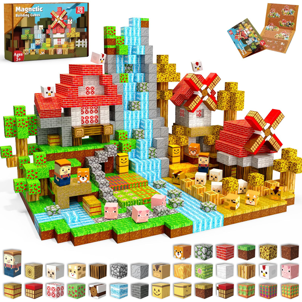 Magneverse Farm windmill blocks demonstrating interactive magnetic assembly for creative play.