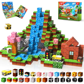 Magneverse forest cubes: colorful magnetic blocks for open-ended play and creative building.