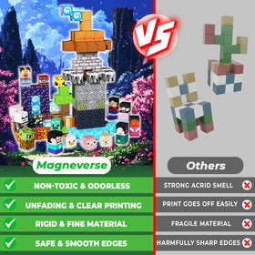 Children building with Magneverse blocks in Adventure World theme.