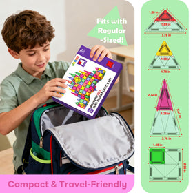 Magneverse tiles ideal for airplane trays and car seats during travel