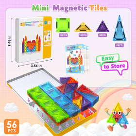 Magneverse mini tiles in hand enable portable, quiet play during travel.