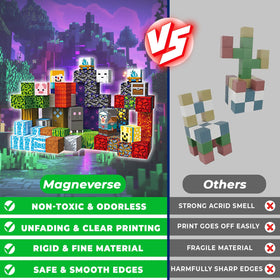 Magneverse Portal themed play scene featuring lava and forest motifs.
