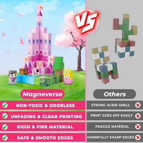 Magneverse safe, durable blocks with smooth edges for worry-free play.