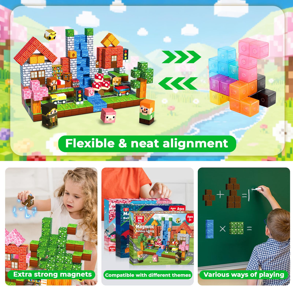 Magneverse set with colorful shapes invites sensory exploration.