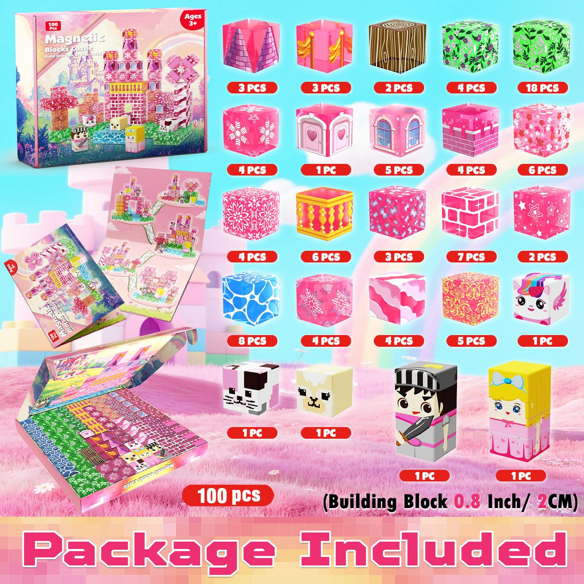 Magneverse transparent castle walls highlight sparkling visuals for royal playtime.