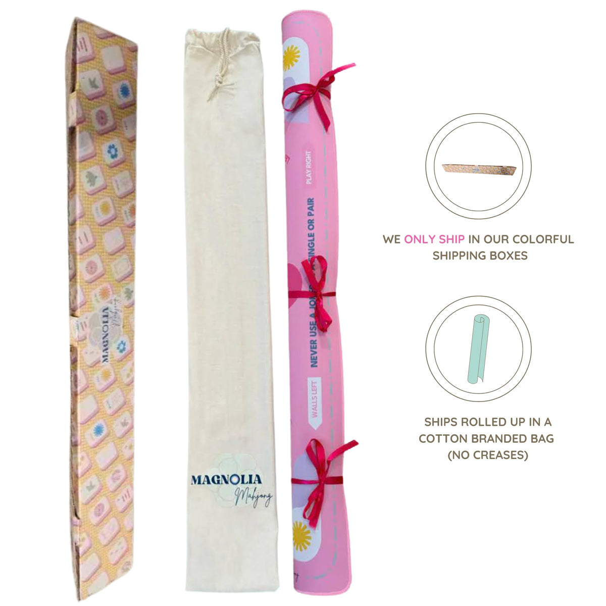 Magnolia Mahjong quiet play surface reduces clatter for focused game sessions.