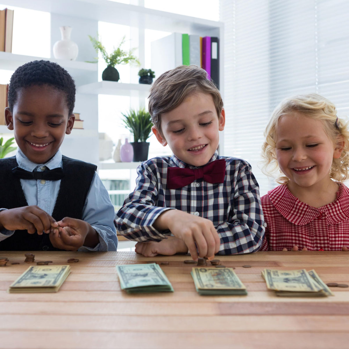 MAGLOGY colorful money bills pile for sensory learning and pretend shopping