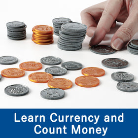 Magology sorted currency and play mat for interactive math lessons.