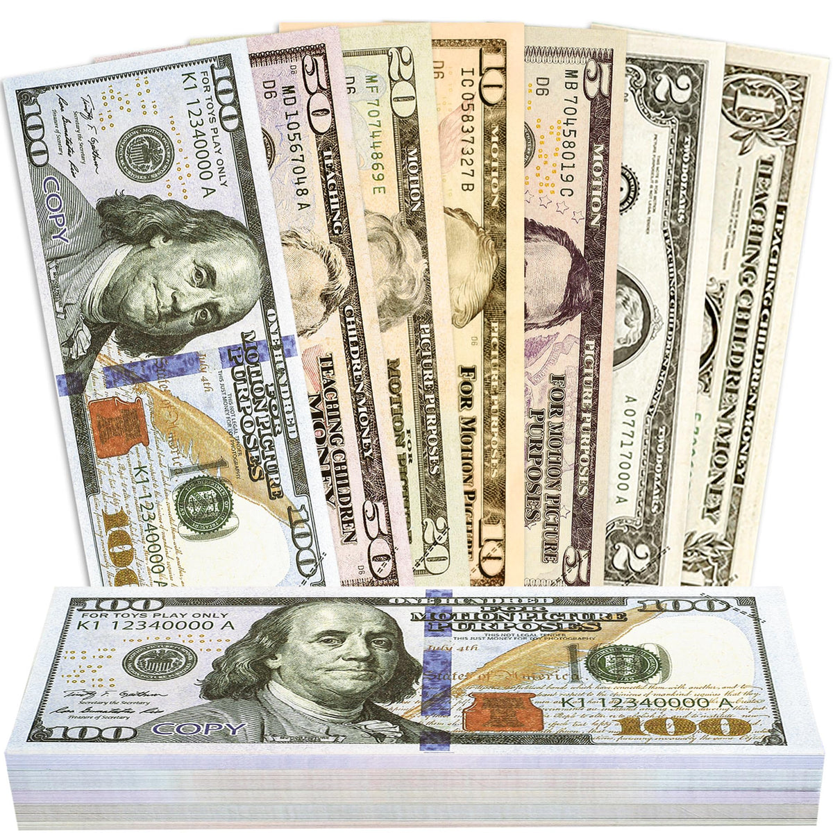 MAGLOGY play money set on table for hands on counting activities