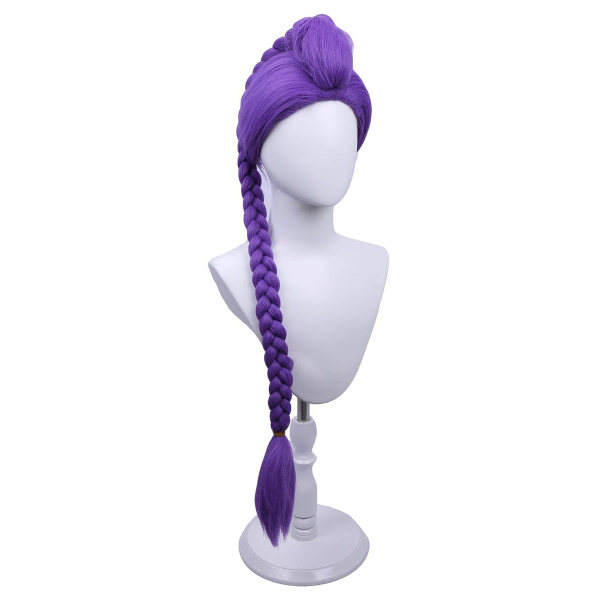 MAGQOO cosplay wig for kids with purple braid and clip-in accessory.