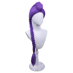 MAGQOO cosplay wig for kids with purple braid and clip-in accessory.