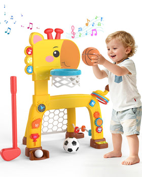 Magthic 4-in-1 toddler sports playset giraffe shape setup for active indoor and outdoor fun.