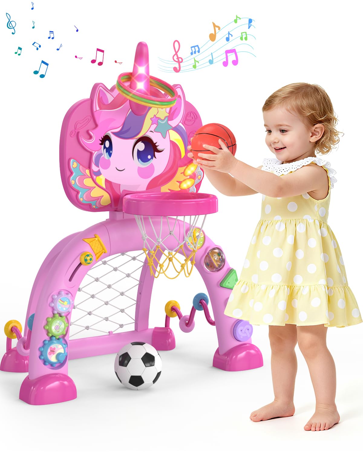 MAGTHIC unicorn 3-in-1 toddler hoop for indoor active play and imagination