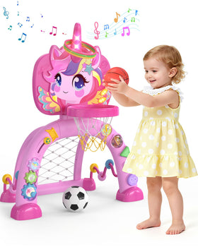 MAGTHIC unicorn 3-in-1 toddler hoop for indoor active play and imagination