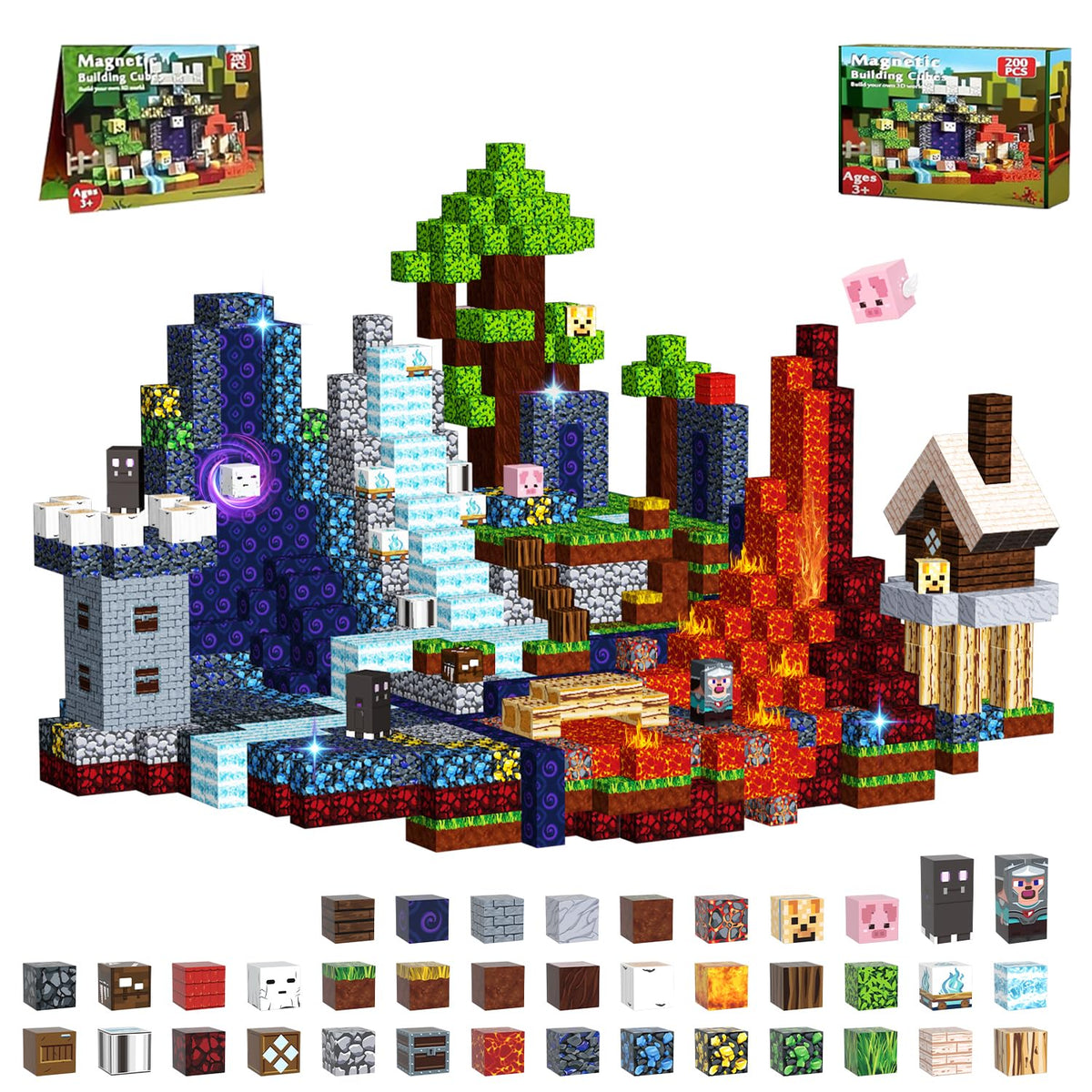 Magtocore Magnetic Blocks 200pcs on table showcase colorful pieces for imaginative play and learning.