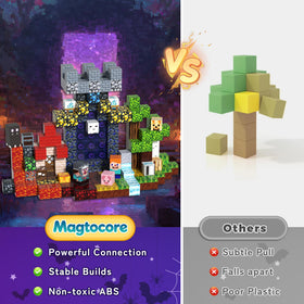 Magtocore Magnetic Blocks brand-compatibility demonstrates easy mixing with other brands.