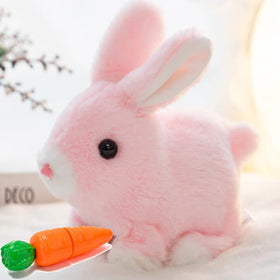 Mahbsact pink realistic bunny toy in walking motion invites imaginative play.