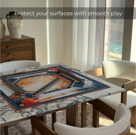 Mahjong Atelier Terra Edition padded-surface image demonstrates quiet rounds with less clatter.