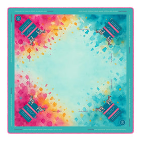 Mahjong Atelier POP Edition mat top view showing bold color design for game nights