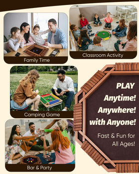 Maiji Planet dice and wooden tiles for fast, engaging math-inspired play.