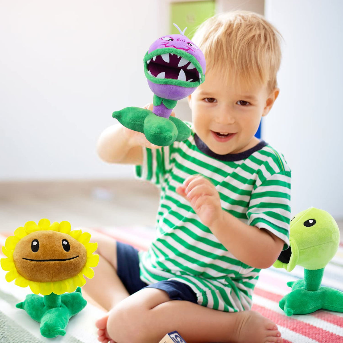 Maikerry PVZ plush characters with accessories for imaginative play.