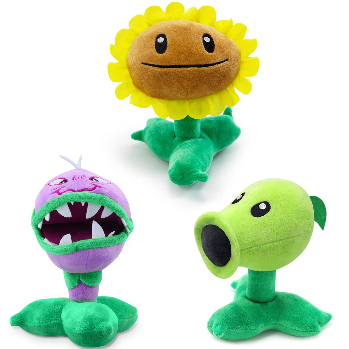 Maikerry PVZ plush toy set, three figures for imaginative play.