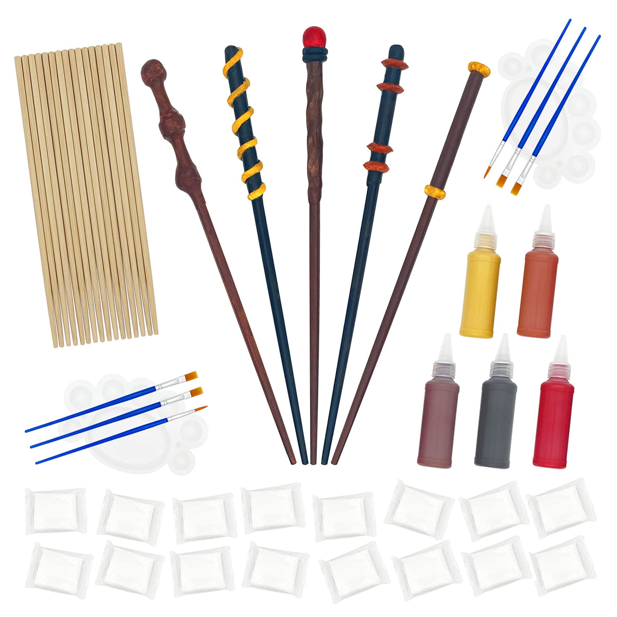 Maikoi Magic Wand Kit: wooden wand bases ready for decorative play