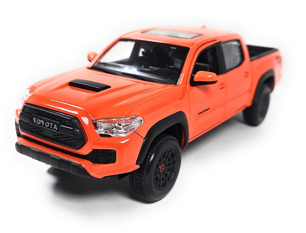 Maisto Tacoma TRD Pro 1:27 front-left angle shows authentic display-ready detail