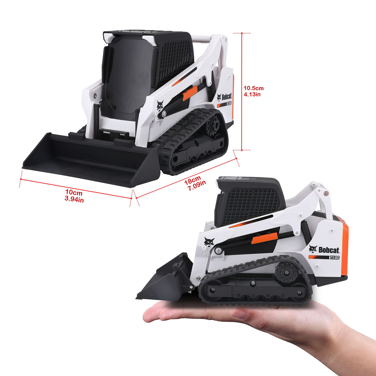 Maisto Tech RC Bobcat T590 detail chassis, rugged construction cues