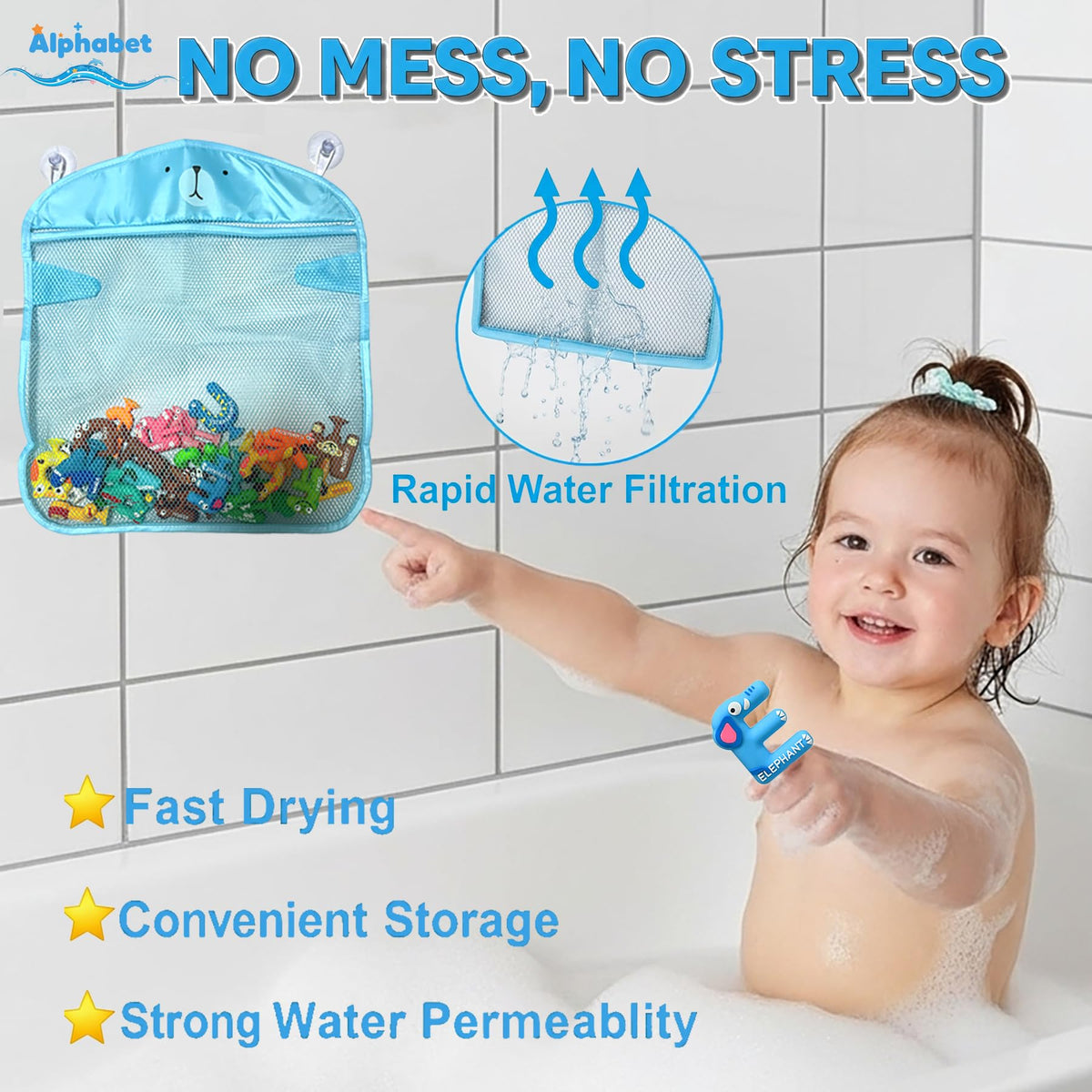 MaiTrekz versatile silicone bath toys gripping smooth surfaces for baths, travel, and dining.
