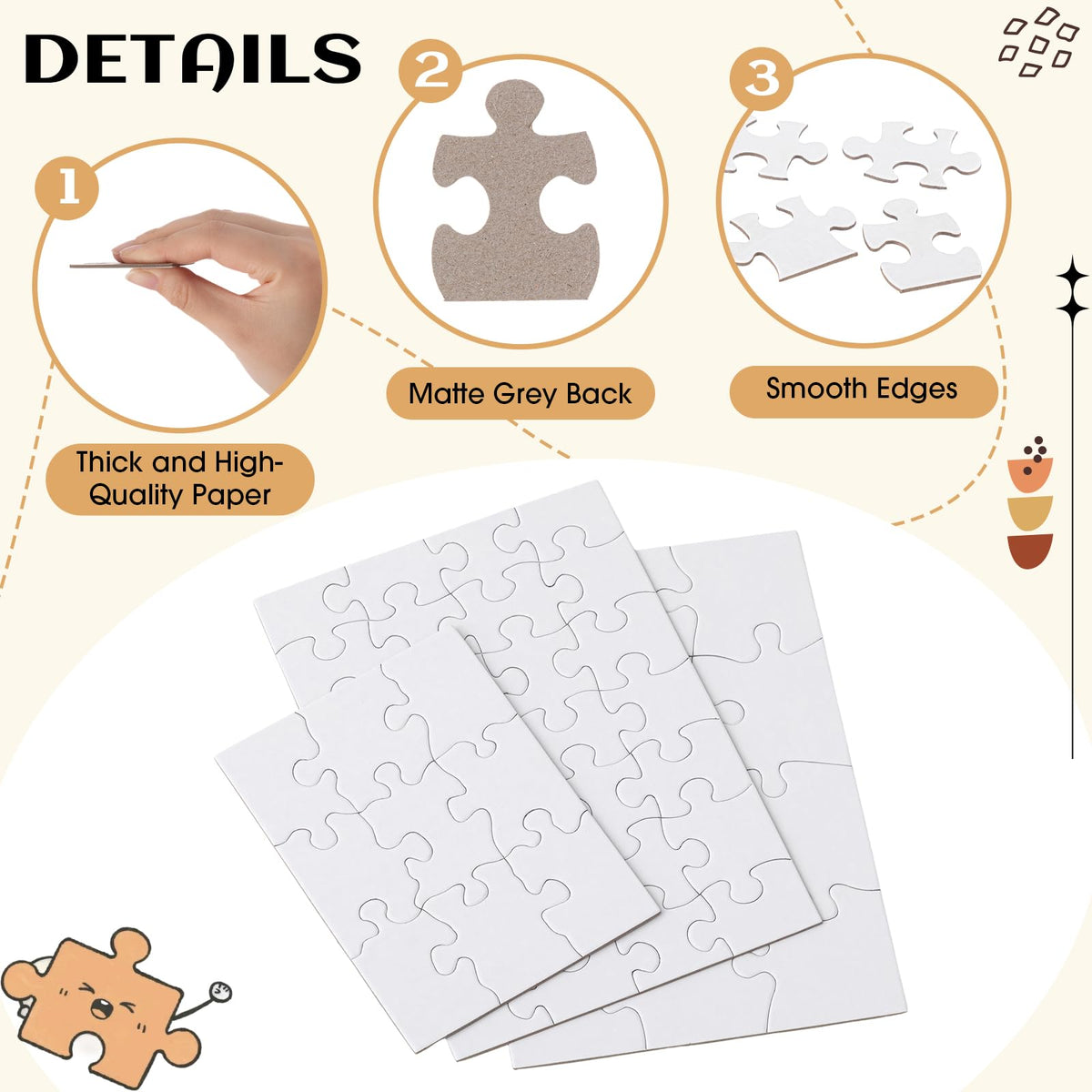 Maitys 12-piece blank puzzle set suitable for group art sessions