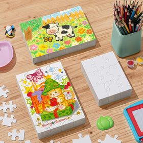 Maitys 9-piece blank puzzle set for collaborative party crafts