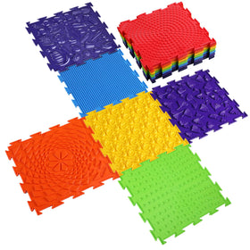 Maitys sensory mats: seven puzzle tiles joined for versatile floor exploration