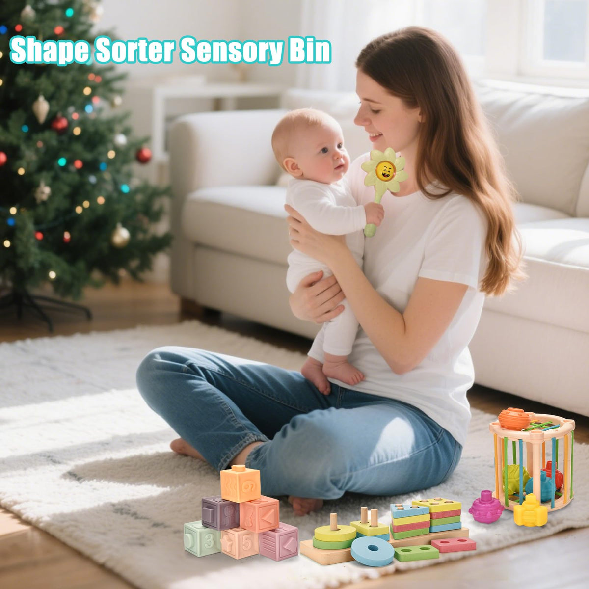 Majabike 9in1 sensory bin blocks with varied textures