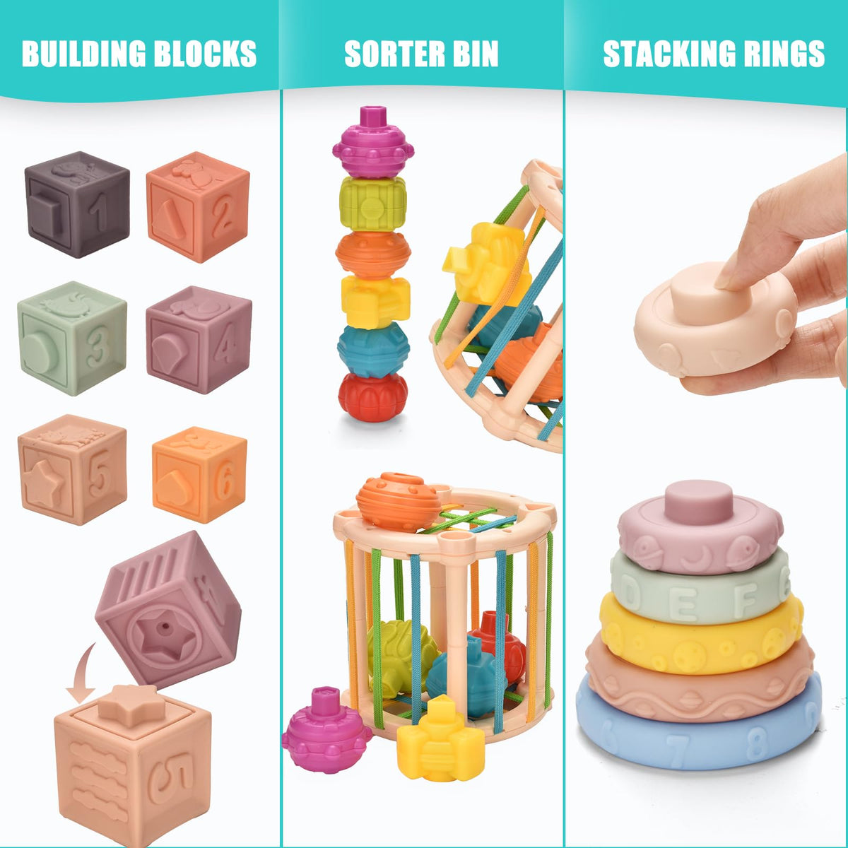 Majabike 9in1 shaker rattle for sound and motion in play
