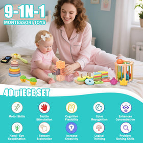 Majabike 9in1 soft stacking rings for grasping and hand-eye coordination